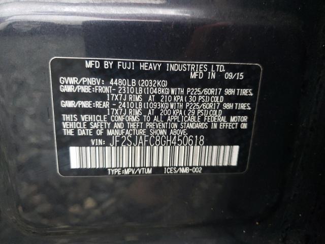 Photo 10 from auction – 2016 SUBARU FORESTER 2 with VIN JF2SJAFC8GH450618