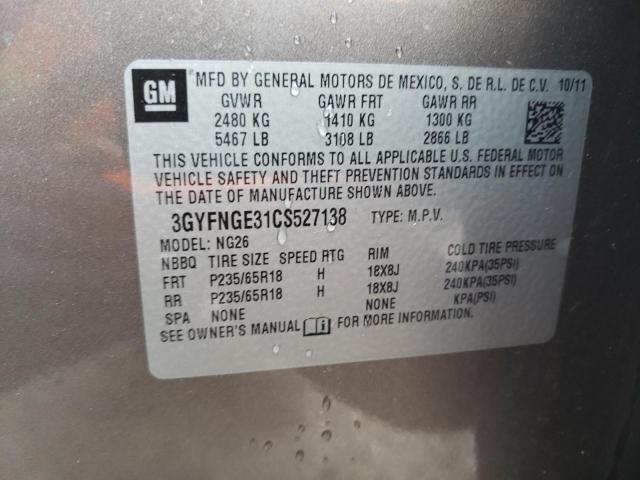 Photo 10 from auction – 2012 CADILLAC SRX with VIN 3GYFNGE31CS527138