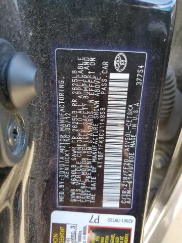 Photo 10 from auction – 2012 TOYOTA CAMRY BASE with VIN 4T1BF1FK8CU114858