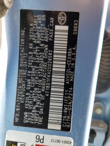 Photo 10 from auction – 2012 TOYOTA CAMRY HYBR with VIN 4T1BD1FK4CU028582