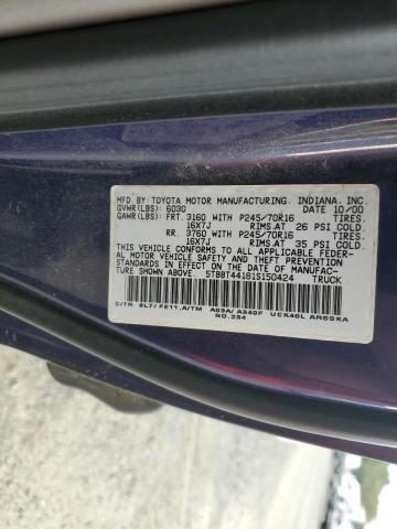 Photo 10 from auction – 2001 TOYOTA TUNDRA ACC with VIN 5TBBT44181S150424