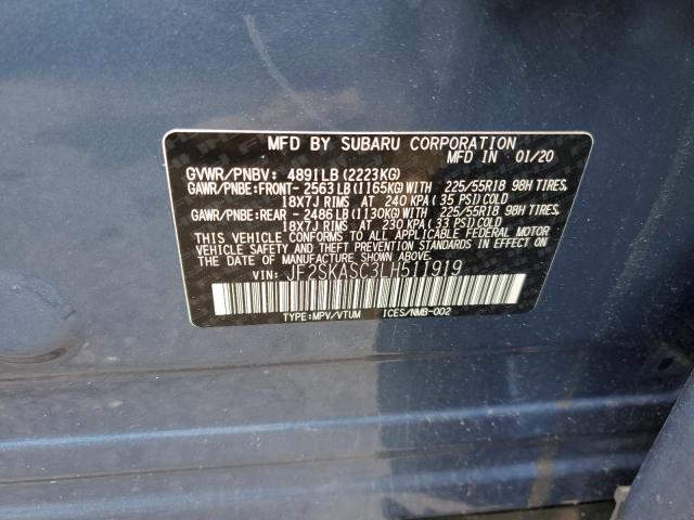 Photo 10 from auction – 2020 SUBARU FORESTER L with VIN JF2SKASC3LH511919