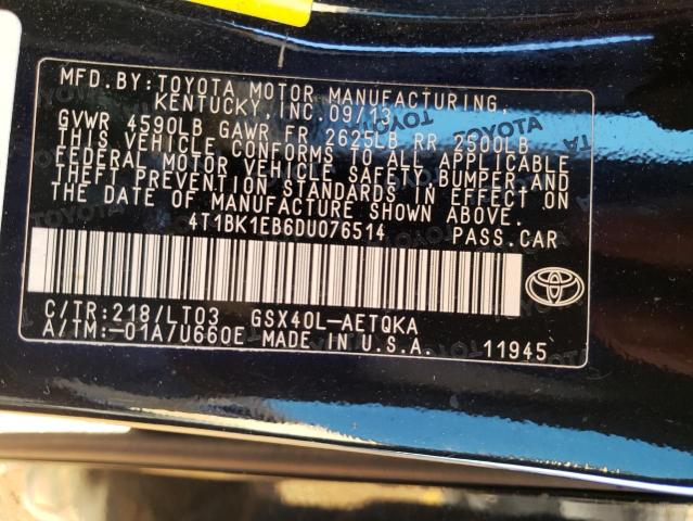 Photo 10 from auction – 2013 TOYOTA AVALON BAS with VIN 4T1BK1EB6DU076514