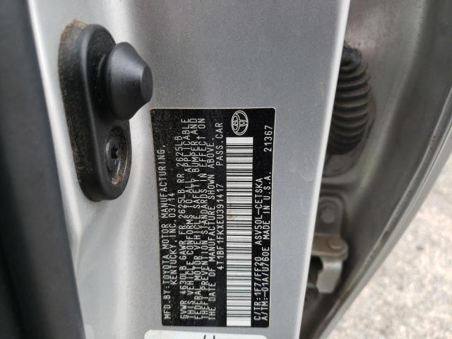 Photo 10 from auction – 2014 TOYOTA CAMRY L with VIN 4T1BF1FKXEU391417