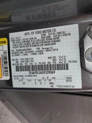 Photo 10 from auction – 2014 FORD FUSION SE with VIN 3FA6P0LU6ER339069