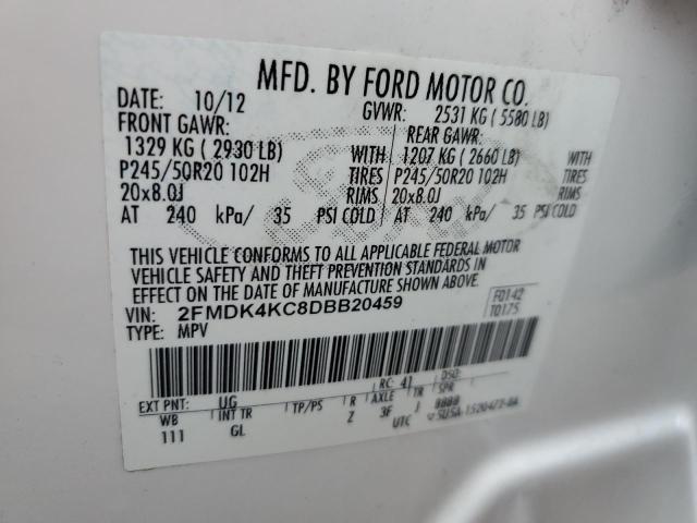 Photo 10 from auction – 2013 FORD EDGE LIMIT with VIN 2FMDK4KC8DBB20459