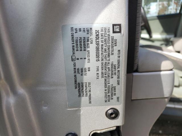 Photo 10 from auction – 2008 CHEVROLET EQUINOX LT with VIN 2CNDL33F086002615