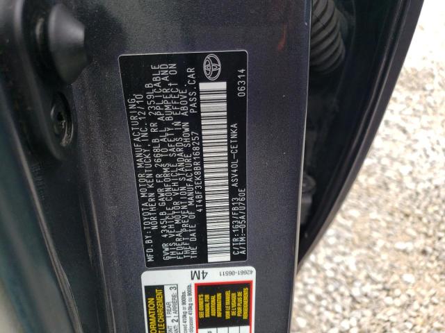 Photo 10 from auction – 2011 TOYOTA CAMRY BASE with VIN 4T4BF3EK8BR168257