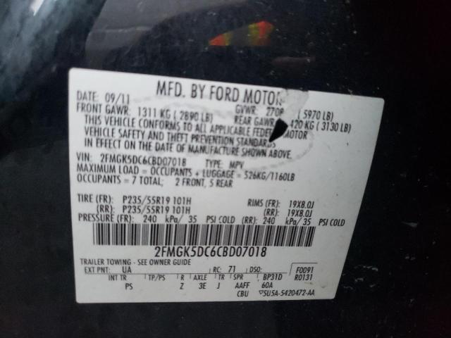 Photo 10 from auction – 2012 FORD FLEX LIMIT with VIN 2FMGK5DC6CBD07018