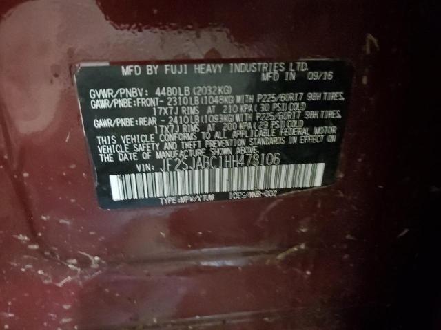 Photo 10 from auction – 2017 SUBARU FORESTER 2 with VIN JF2SJABC1HH478106
