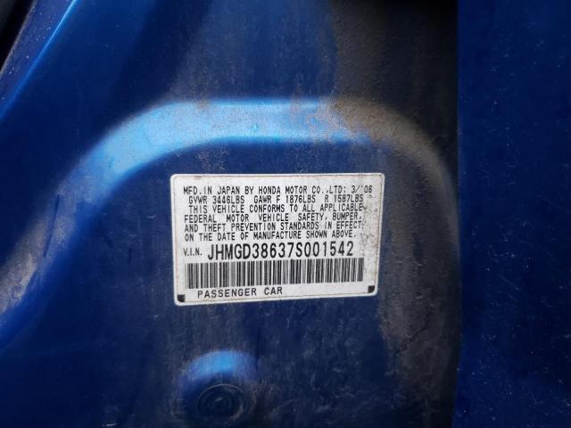 Photo 10 from auction – 2007 HONDA FIT S with VIN JHMGD38637S001542
