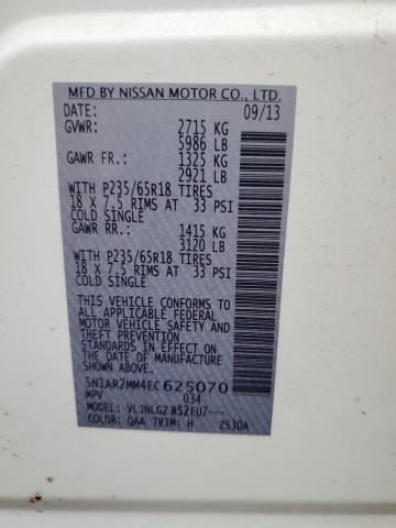 Photo 10 from auction – 2014 NISSAN PATHFINDER with VIN 5N1AR2MM4EC625070