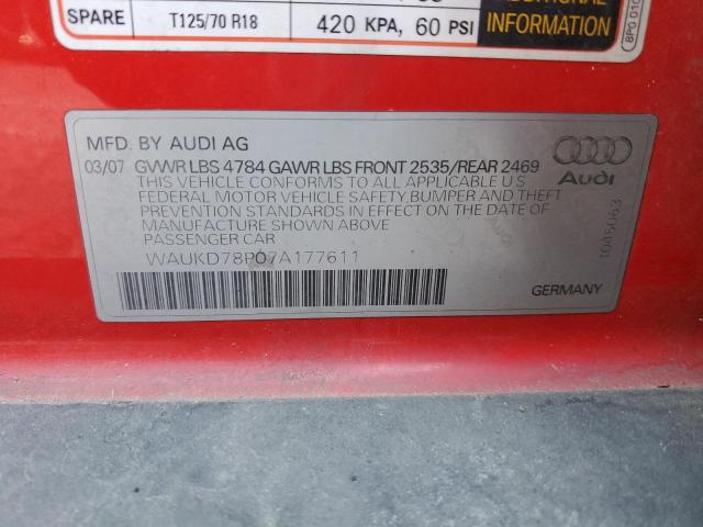 Photo 10 from auction – 2007 AUDI A3 S-LINE with VIN WAUKD78P07A177611