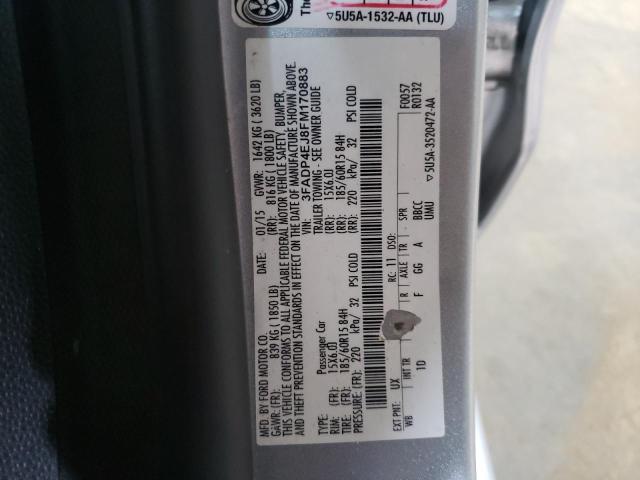 Photo 10 from auction – 2015 FORD FIESTA SE with VIN 3FADP4EJ8FM170883