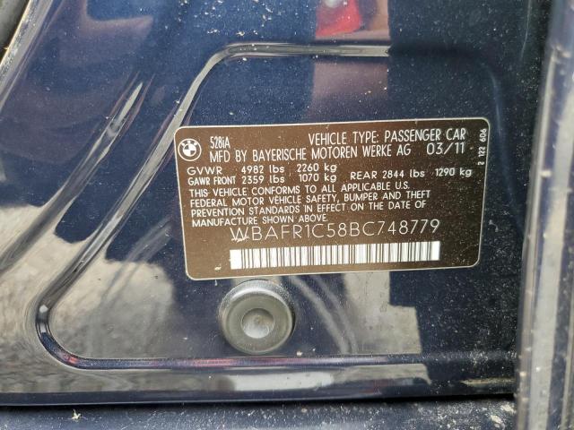 Photo 10 from auction – 2011 BMW 528 I with VIN WBAFR1C58BC748779