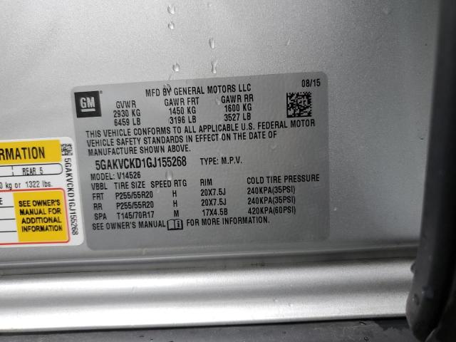 Photo 10 from auction – 2016 BUICK ENCLAVE with VIN 5GAKVCKD1GJ155268