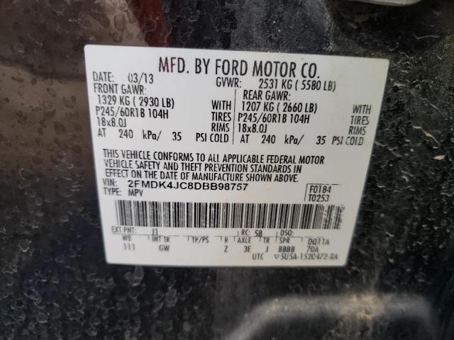 Photo 10 from auction – 2013 FORD EDGE SEL with VIN 2FMDK4JC8DBB98757