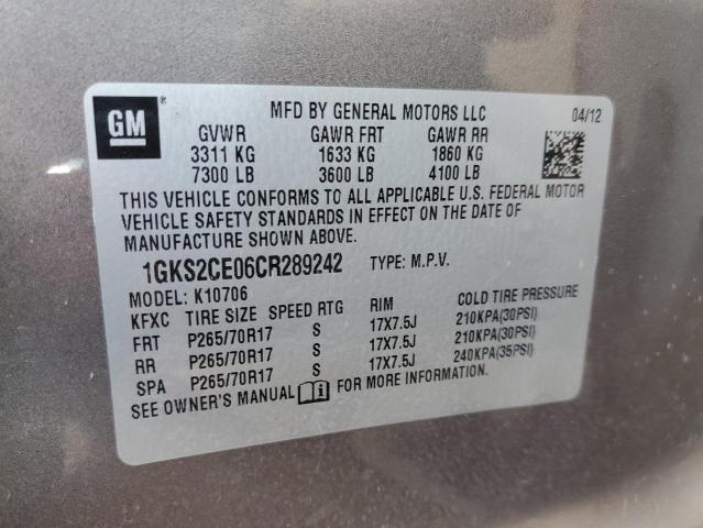 Photo 10 from auction – 2012 GMC YUKON SLT with VIN 1GKS2CE06CR289242