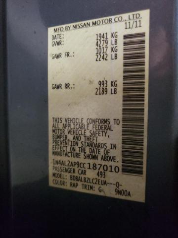 Photo 10 from auction – 2012 NISSAN ALTIMA with VIN 1N4AL2AP9CC187010