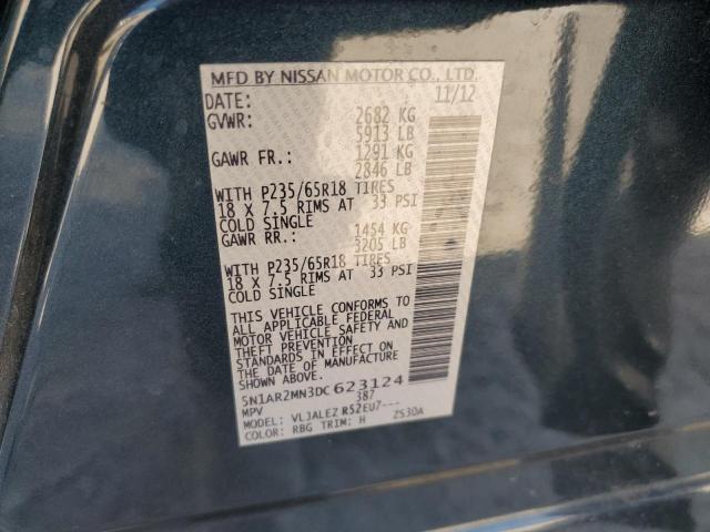 Photo 10 from auction – 2013 NISSAN PATHFINDER with VIN 5N1AR2MN3DC623124