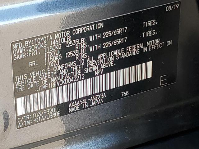 Photo 10 from auction – 2019 TOYOTA RAV4 LE with VIN JTMF1RFV0KD042212