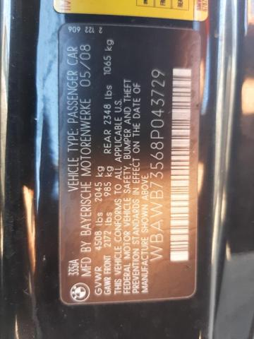 Photo 10 from auction – 2008 BMW 335 I with VIN WBAWB73568P043729