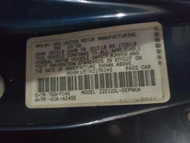 Photo 10 from auction – 1999 TOYOTA COROLLA VE with VIN 1NXBR12E7XZ176345
