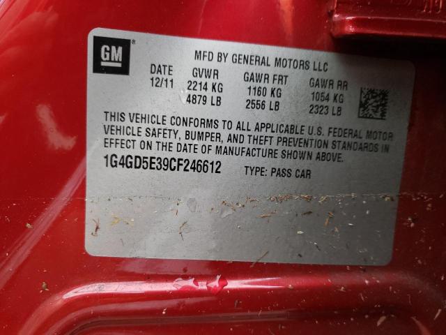 Photo 10 from auction – 2012 BUICK LACROSSE P with VIN 1G4GD5E39CF246612