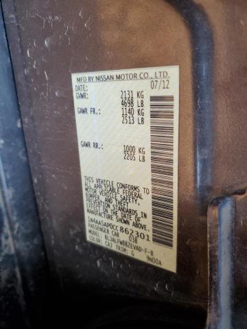 Photo 10 from auction – 2012 NISSAN MAXIMA S with VIN 1N4AA5AP0CC862301
