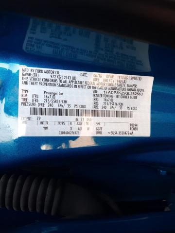Photo 10 from auction – 2016 FORD FOCUS SE with VIN 1FADP3K25GL362563