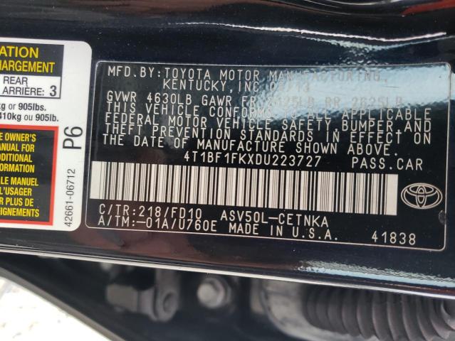 Photo 10 from auction – 2013 TOYOTA CAMRY L with VIN 4T1BF1FKXDU223727
