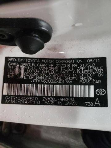Photo 10 from auction – 2011 TOYOTA PRIUS with VIN JTDKN3DU2B5301786
