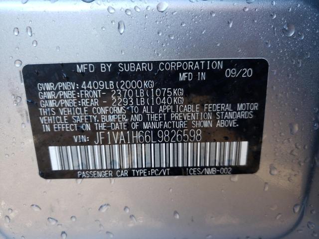 Photo 10 from auction – 2020 SUBARU WRX LIMITE with VIN JF1VA1H66L9826598