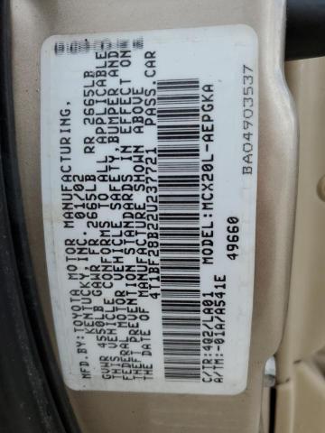Photo 10 from auction – 2002 TOYOTA AVALON XL with VIN 4T1BF28B22U237721