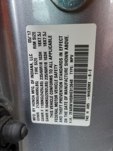 Photo 10 from auction – 2017 HONDA CR-V EX with VIN 7FARW1H59HE013648