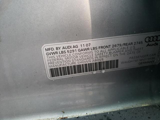 Photo 10 from auction – 2008 AUDI A6 3.2 QUA with VIN WAUDH74F18N079496