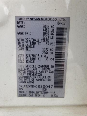 Photo 10 from auction – 2017 NISSAN ROGUE S with VIN 5N1AT2MT8HC830047