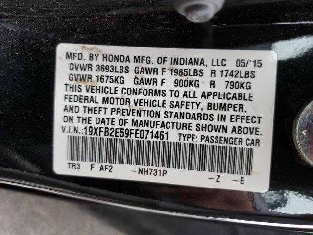 Photo 10 from auction – 2015 HONDA CIVIC LX with VIN 19XFB2E59FE071461