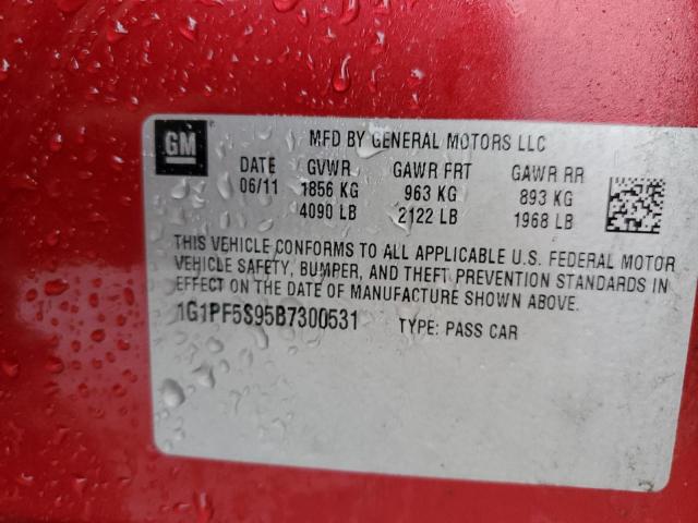 Photo 10 from auction – 2011 CHEVROLET CRUZE LT with VIN 1G1PF5S95B7300531