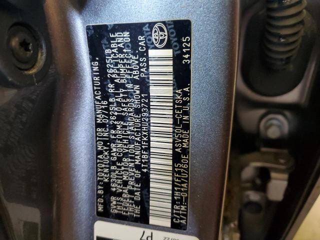 Photo 10 from auction – 2017 TOYOTA CAMRY LE with VIN 4T1BF1FKXHU293721