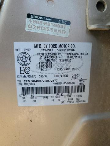 Photo 10 from auction – 2007 FORD EDGE SEL P with VIN 2FMDK49C77BA72477