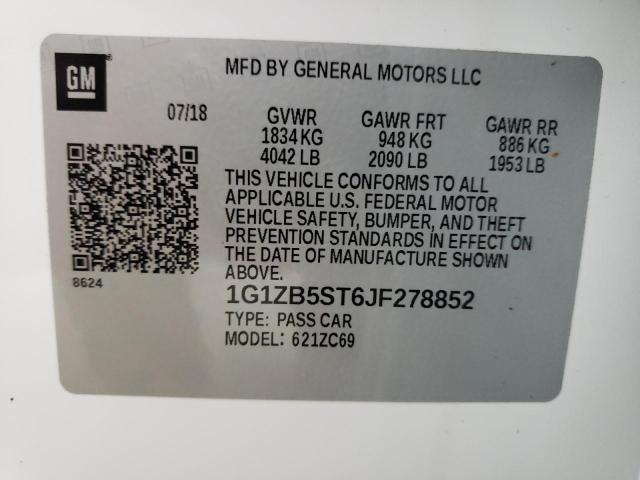 Photo 10 from auction – 2018 CHEVROLET MALIBU LS with VIN 1G1ZB5ST6JF278852