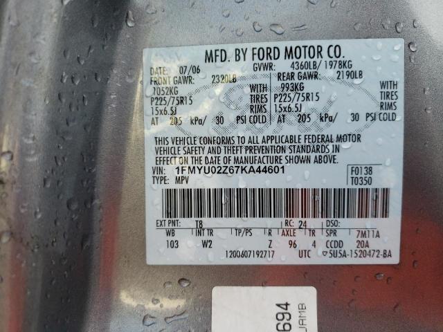 Photo 10 from auction – 2007 FORD ESCAPE XLS with VIN 1FMYU02Z67KA44601