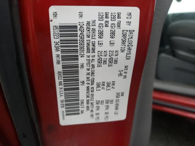 Photo 10 from auction – 2005 DODGE GRAND CARA with VIN 1D4GP45R95B369124