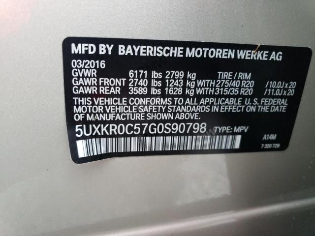 Photo 10 from auction – 2016 BMW X5 XDRIVE3 with VIN 5UXKR0C57G0S90798