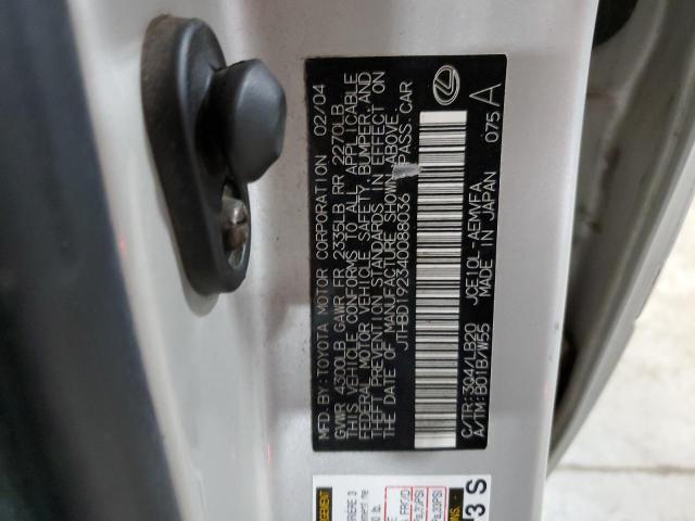 Photo 10 from auction – 2004 LEXUS IS 300 with VIN JTHBD192340088036