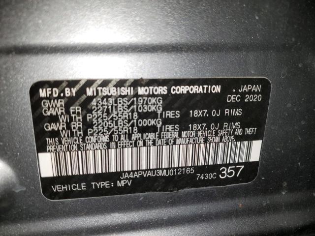 Photo 10 from auction – 2021 MITSUBISHI OUTLANDER with VIN JA4APVAU3MU012165