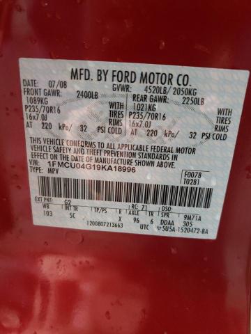 Photo 10 from auction – 2009 FORD ESCAPE LIM with VIN 1FMCU04G19KA18996