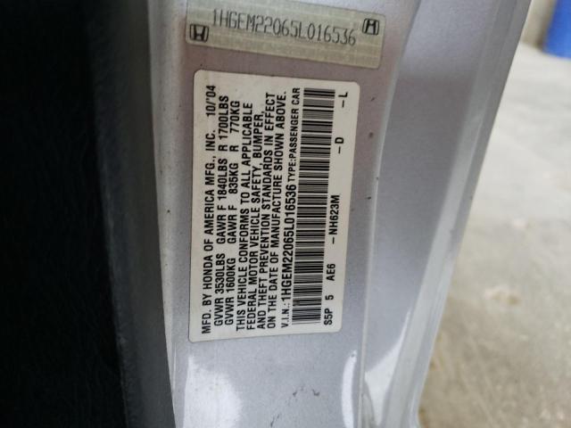 Photo 10 from auction – 2005 HONDA CIVIC EX with VIN 1HGEM22065L016536