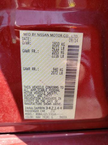 Photo 10 from auction – 2015 NISSAN ALTIMA 2.5 with VIN 1N4AL3AP8FN342144